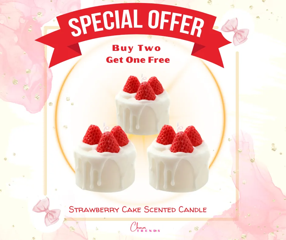 Strawberry Cake Scented Candle 🎂🍓