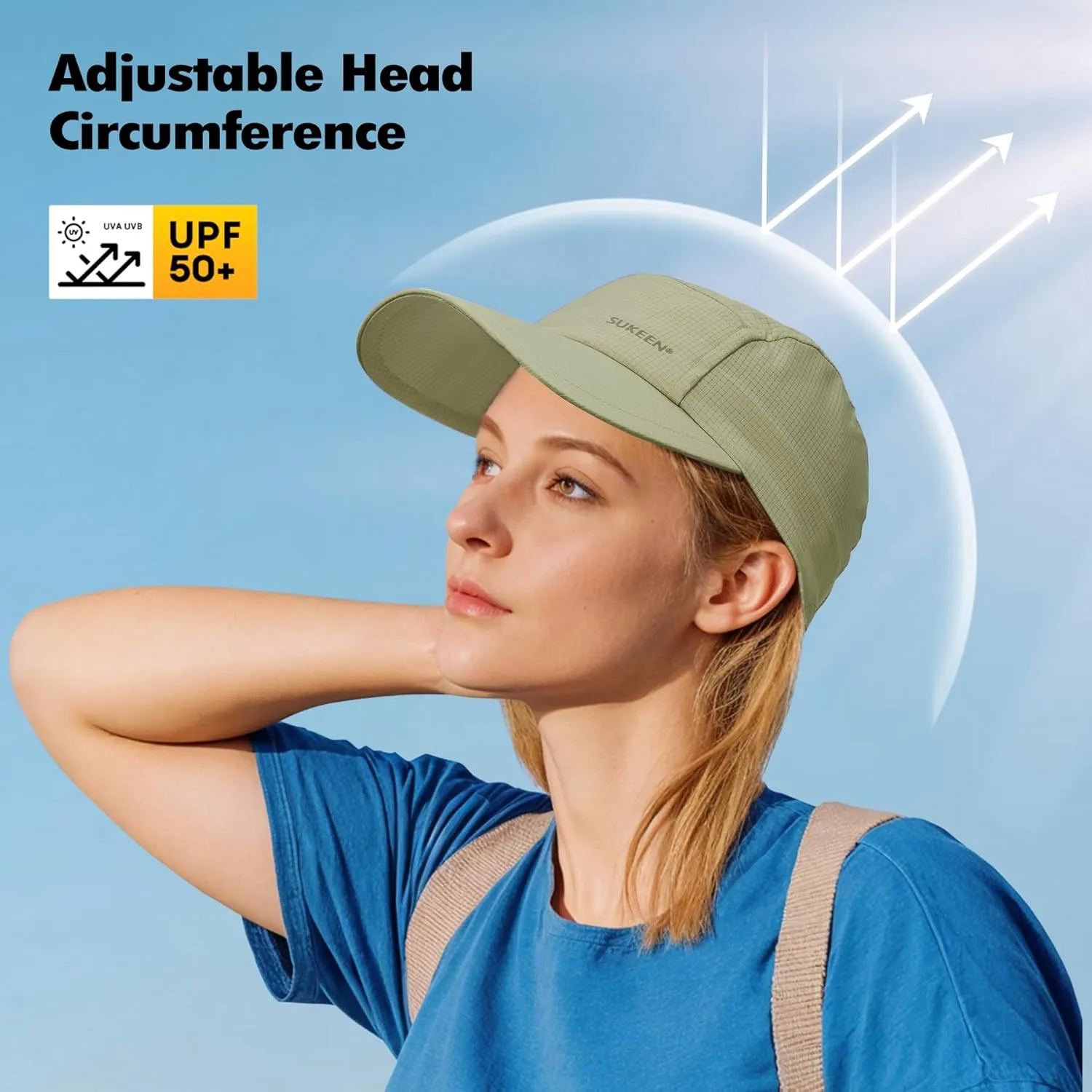 Sukeen Lightweight Sun Hat for Women Men,Quick Drying Baseball Cap UPF50  Running Hats Foldable Sport Cap for Outdoor Daily