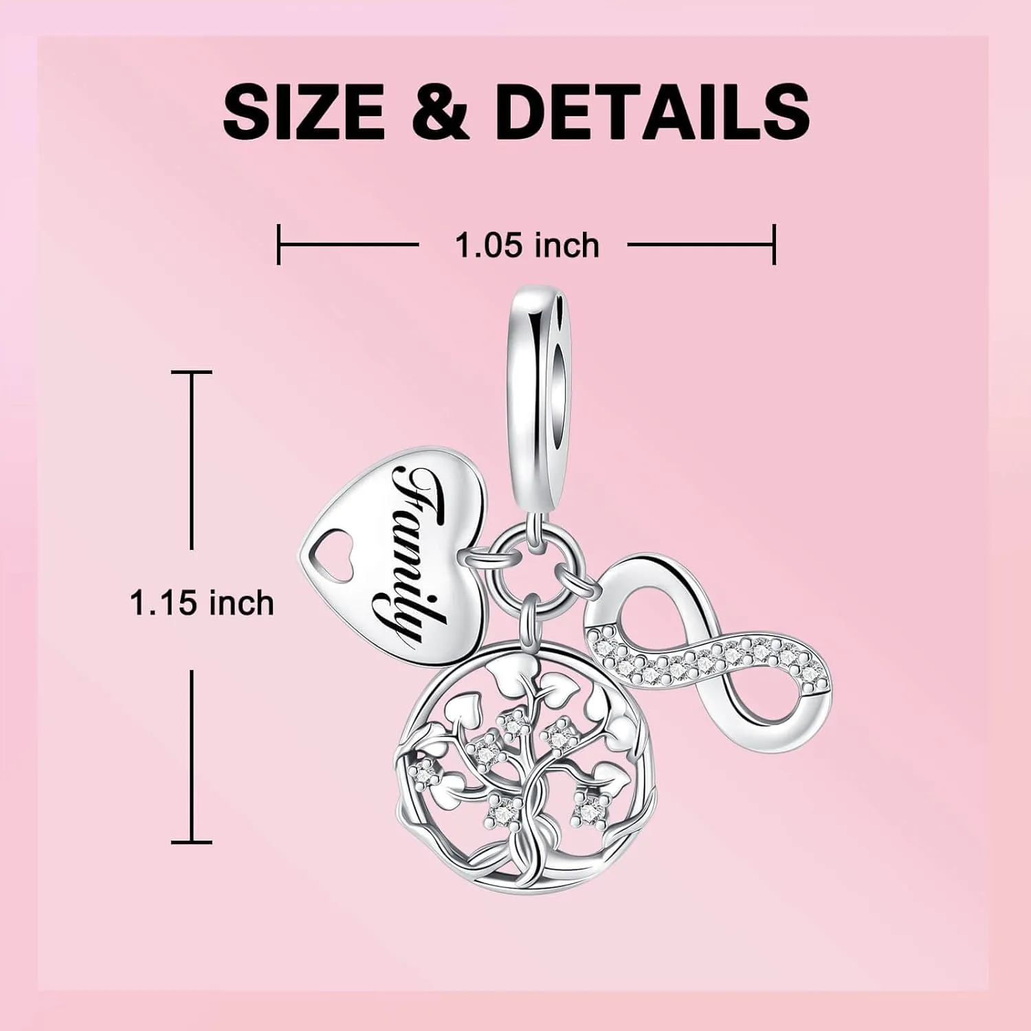 Sun Star Moon Elephant Sunflower Charm for Bracelet Necklace 925 Sterling Silver Love Heart Charms Happy Birthday Charms for Women Jewelry Gift