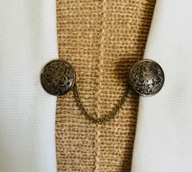 Sweater Clips Celtic Chain Sweater Clip Retro Cardigan Clasp Bronze Kimono Clasps Sweater Guard Gift for Mom Gifts for Her by Fabulici