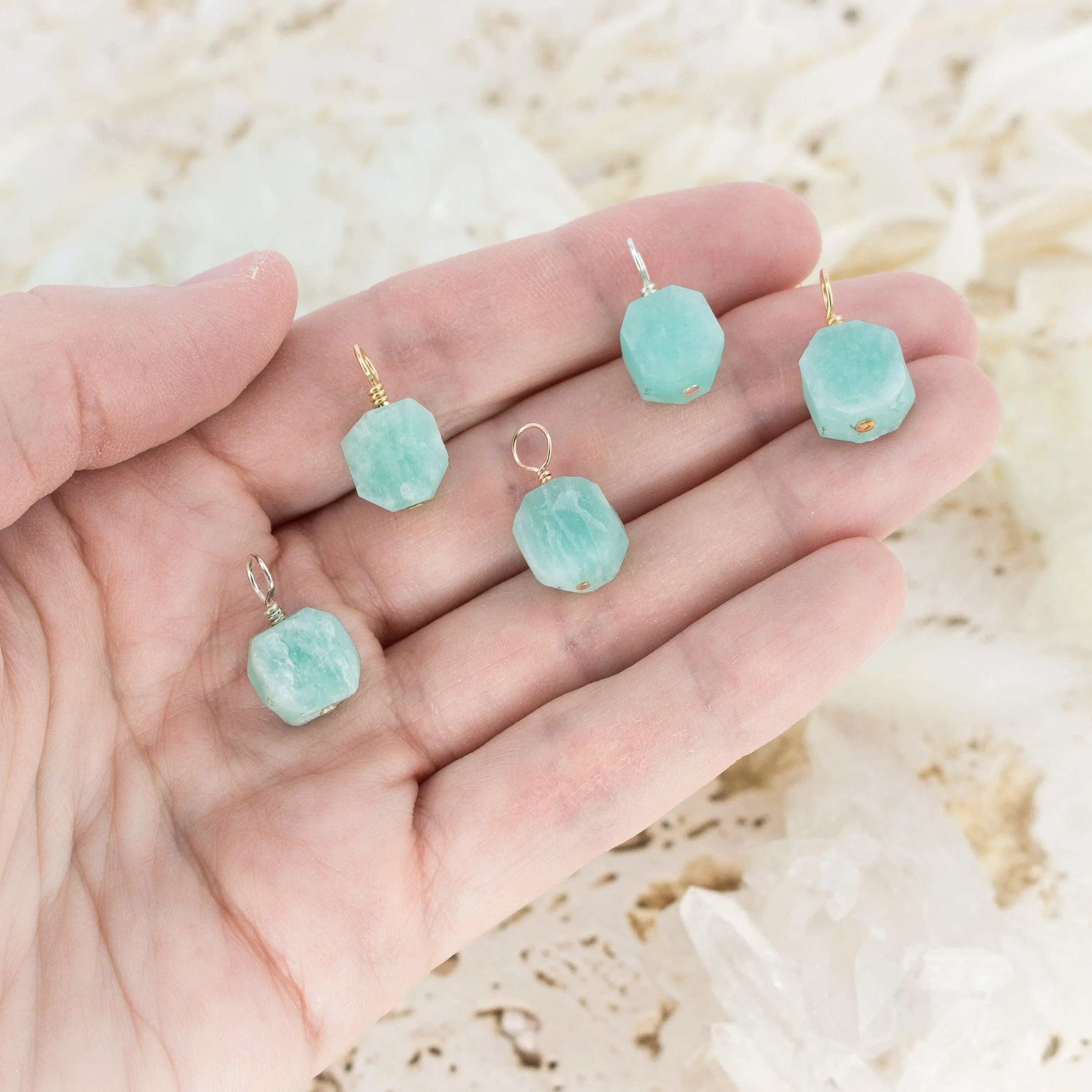 Tiny Raw Amazonite Crystal Pendant