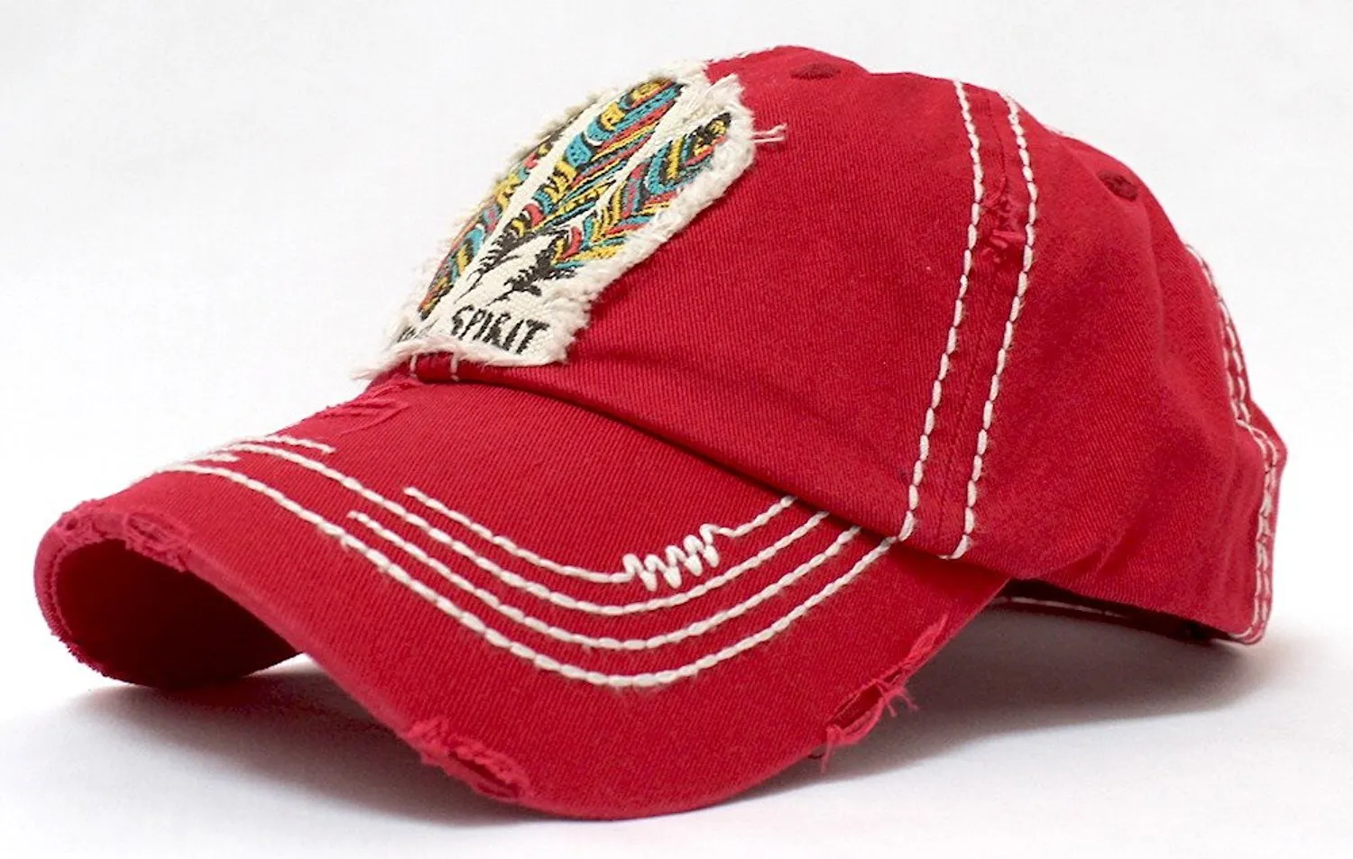 Triple Feather "Free Spirit" Patch Embroidery Hat