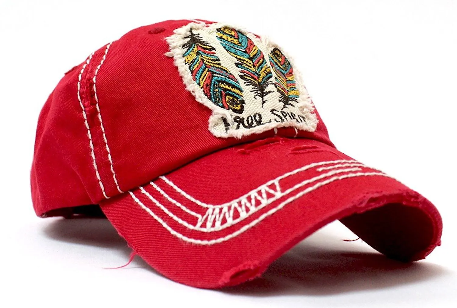 Triple Feather "Free Spirit" Patch Embroidery Hat