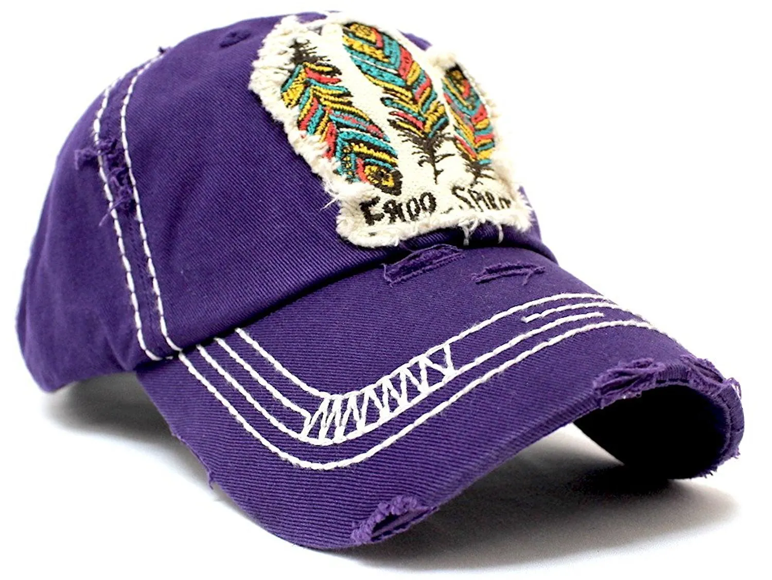 Triple Feather "Free Spirit" Patch Embroidery Hat