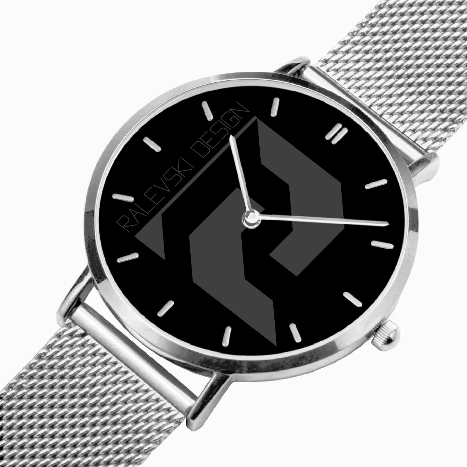 Ultra-Thin Leather Strap Quartz Watch (Silver With Indicators)