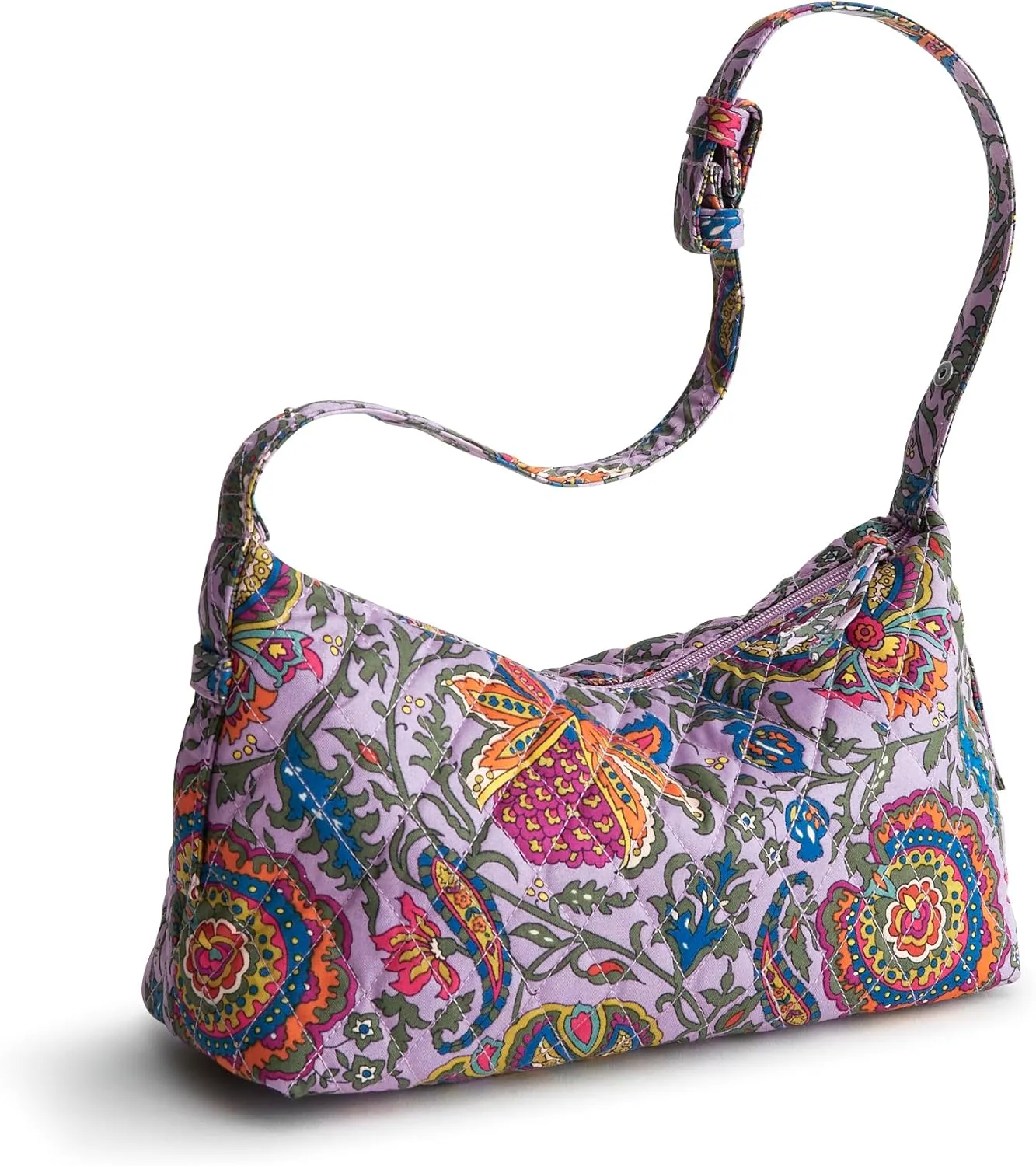Vera Bradley Premium Cotton Roxbury Crescent Shoulder Bag