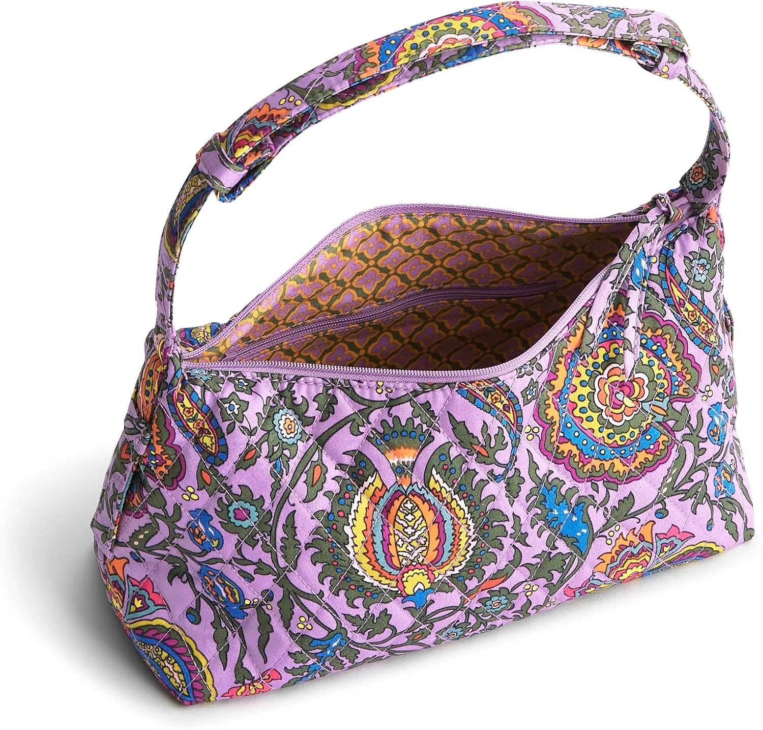 Vera Bradley Premium Cotton Roxbury Crescent Shoulder Bag