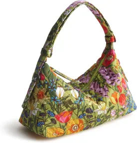 Vera Bradley Premium Cotton Roxbury Crescent Shoulder Bag
