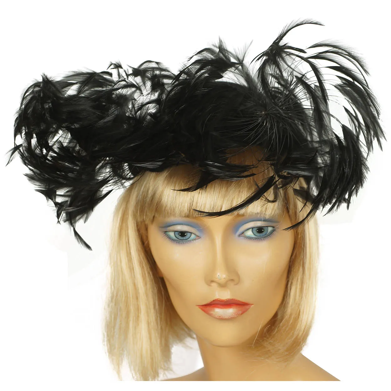 Vintage 1940s Cocktail Hat Black Felt Fascinator