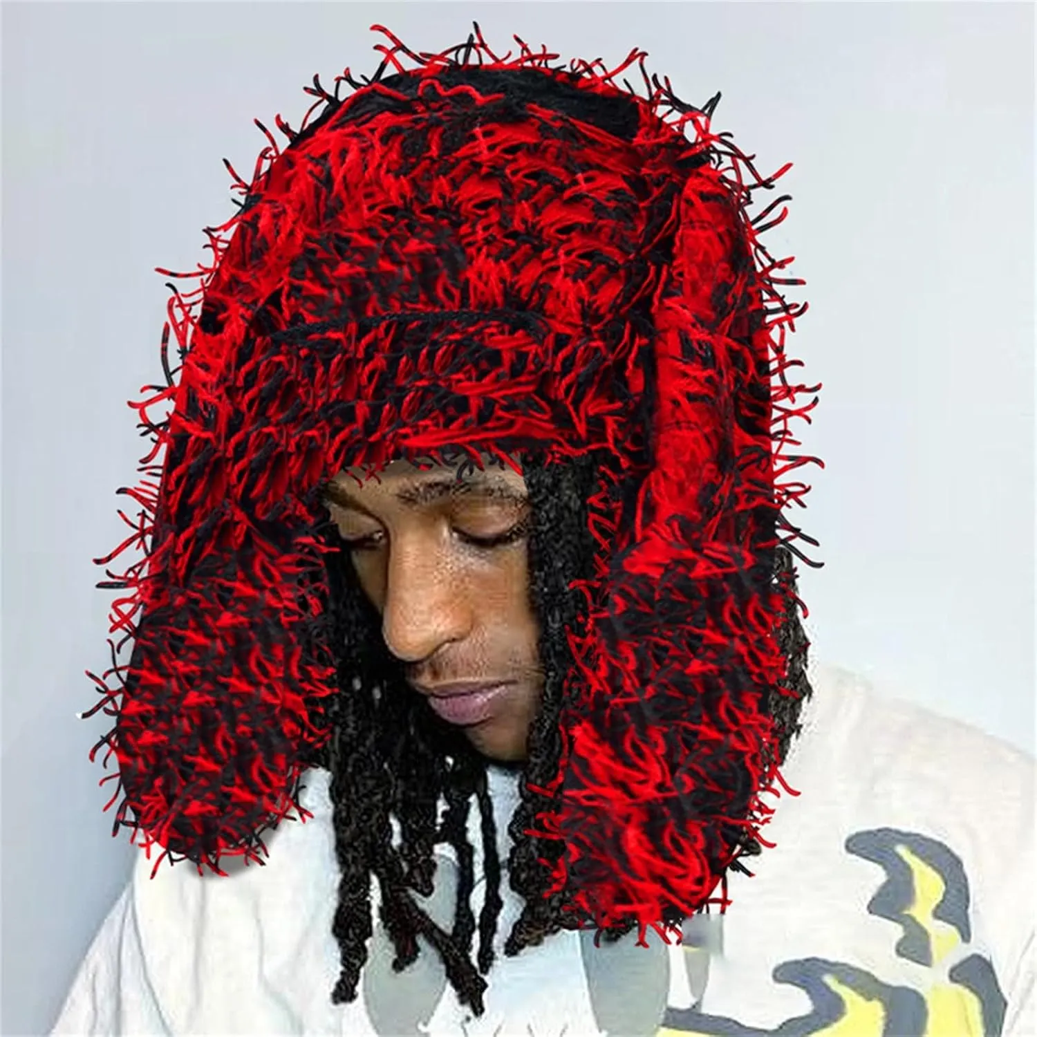 Winter Fur Hat Plush Drooping Rabbit Hat Shape Messy Yarn Multi-Color Warm Windproof Fashion Hip Hop Fuzzy Hat