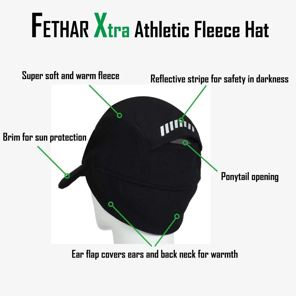 Womens Athletic Winter Hat with Ponytail Hole - Fleece Running Hat for Womens