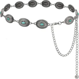 Women's Concho Chain Belt Western Cowgirl Metal Waist Chain Belt for Dress