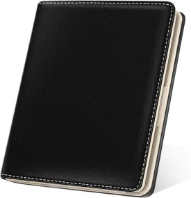 Womens Wallet, RFID Small Card Wallets for Women, Slim Thin Bifold Leather Credit Card Holder Wallet, Cute Compact Wallet Ladies Mini Purse with Zipper Coin Pocket & ID Window(Black)