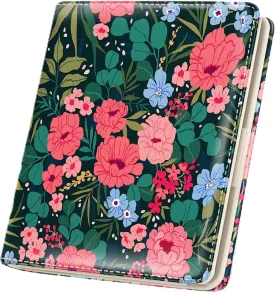 Womens Wallet, RFID Small Card Wallets for Women, Slim Thin Bifold Leather Credit Card Holder Wallet, Cute Compact Wallet Ladies Mini Purse with Zipper Coin Pocket & ID Window(Camellia)