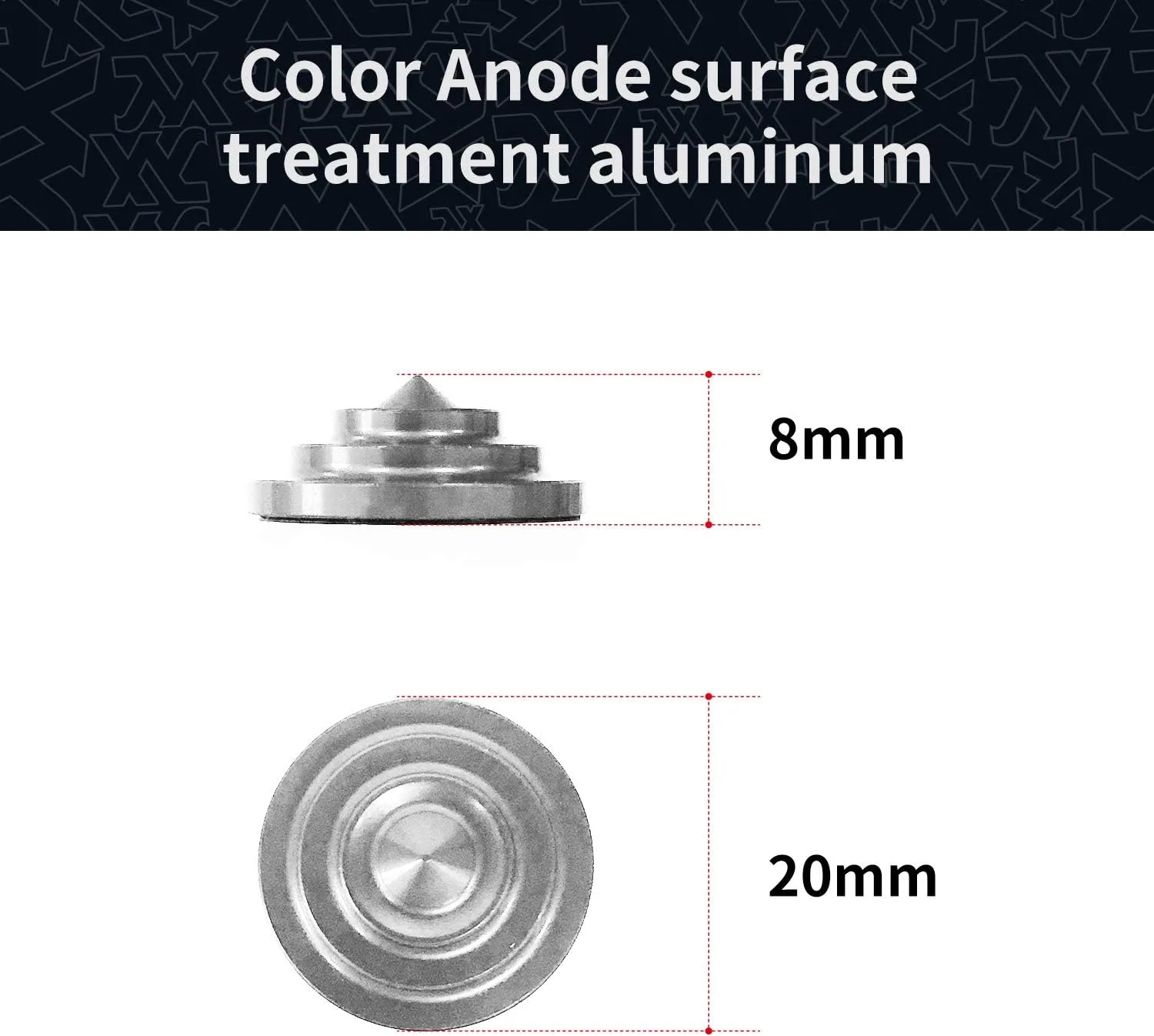 XCMAN 4 Layer-Cone Studs Dia 7.87 Inch Aluminum Snowboard Stomp Pad - 9pcs