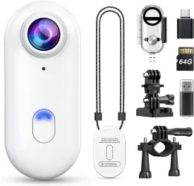 Z10 2K Action Camera, 64GB Wearable Sports Camera with Waterproof Case, Magnetic Clip, and Quick-Mount Accessories, Small Body Cam for Cycling, Diving and Outdoor Adventures (WT64GB)