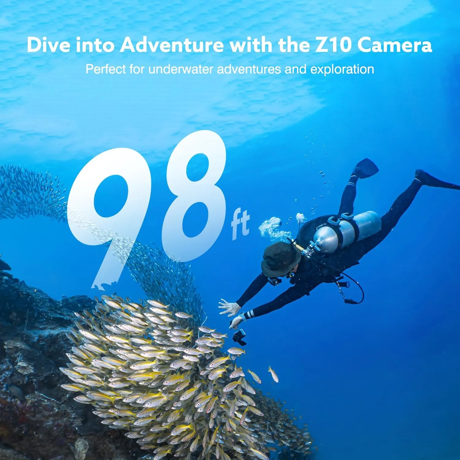 Z10 2K Action Camera, 64GB Wearable Sports Camera with Waterproof Case, Magnetic Clip, and Quick-Mount Accessories, Small Body Cam for Cycling, Diving and Outdoor Adventures (WT64GB)